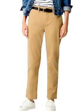 J.Crew Women's High Rise Girlfriend Chino Pant Straight Leg Tan Size Large